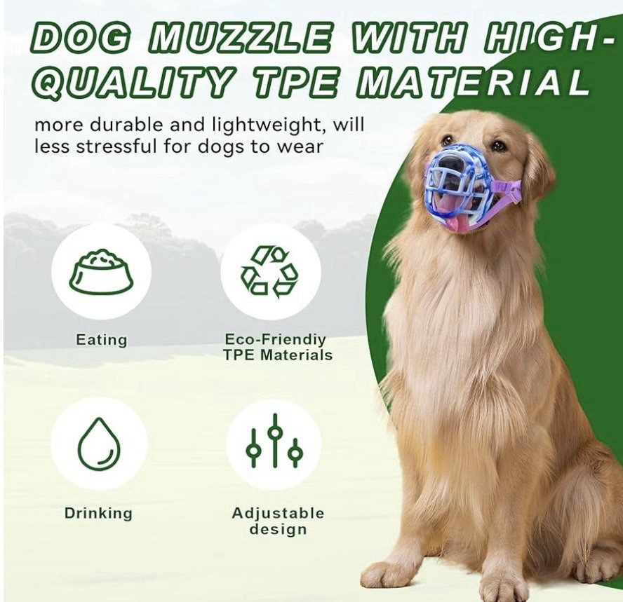 Royal Claws Dog Muzzle Basket Anti Biting Chewing Sturdy Lightweight Size 3
