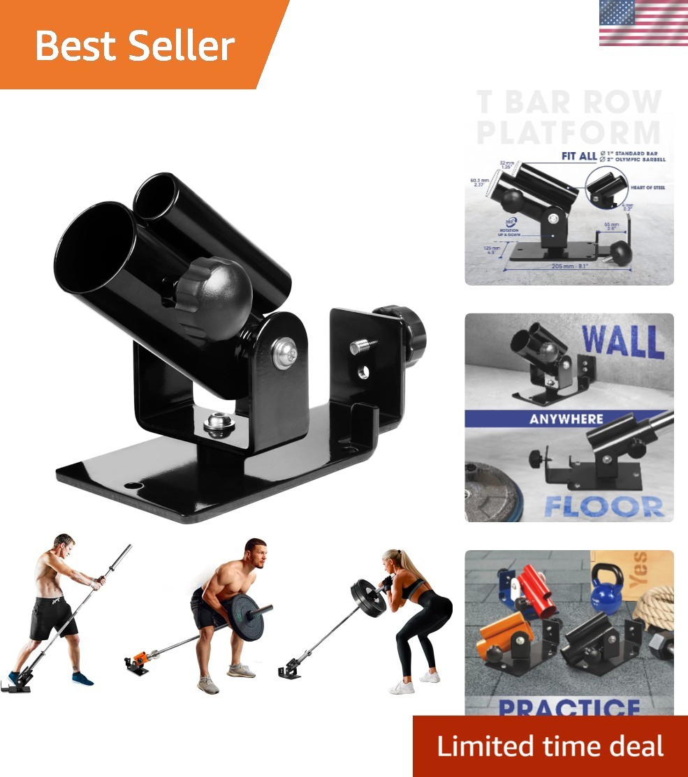 Adjustable T-Bar Row Attachment with Landmine Handle - Compact Home Gym Solution