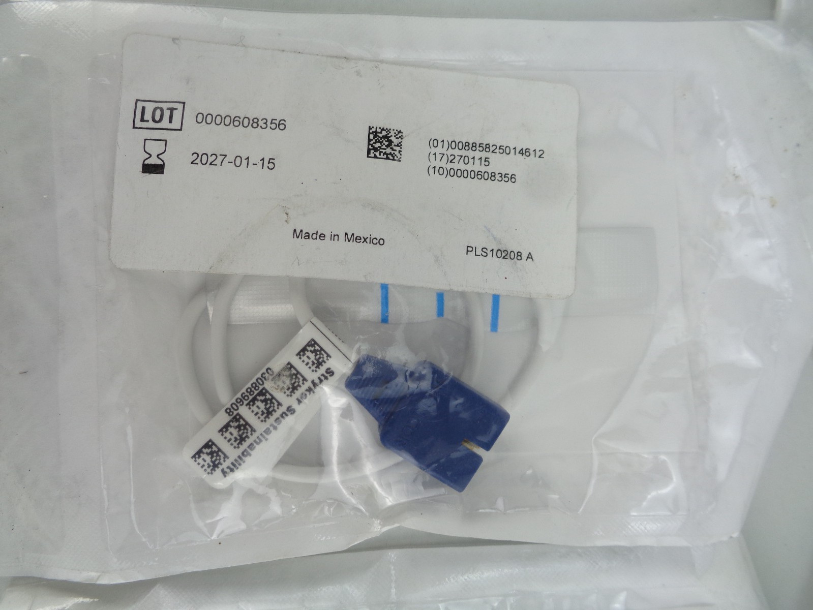 Lot of 5 New Sealed Stryker MAX-A Pulse Oximeter Sensor Adult 30 kg