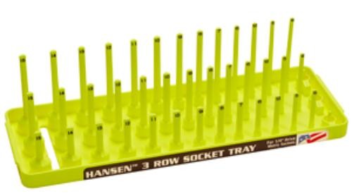 Hansen Global 14083 Hv Yellow 1/4" Dr. Metric 3 Row Multi Length Socket Holder