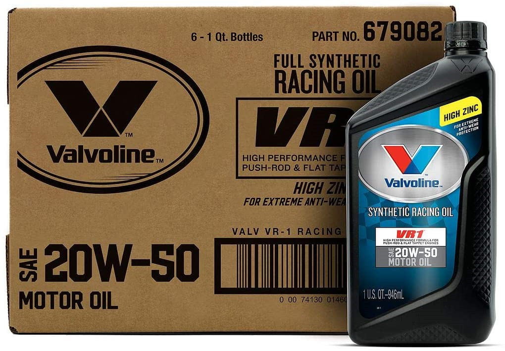 Valvoline VR1 Racing Synthetic SAE 20W-50 Motor Oil 1 QT, Case of 6