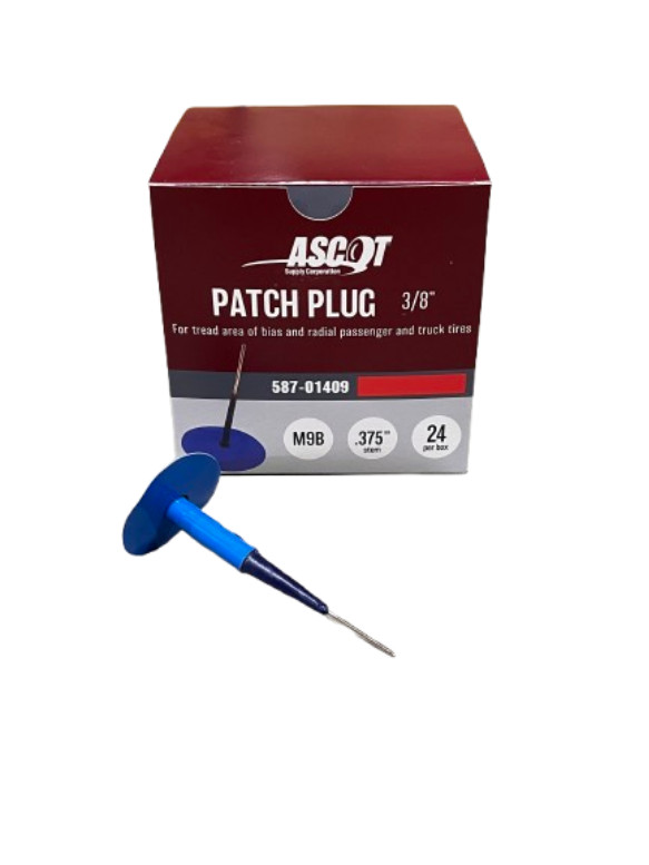 ASCOT M9-B 3/8" PLUG & PATCH REPAIR UNIT GREY CUSHION GUM BLUE WRAP (24 PER BOX)
