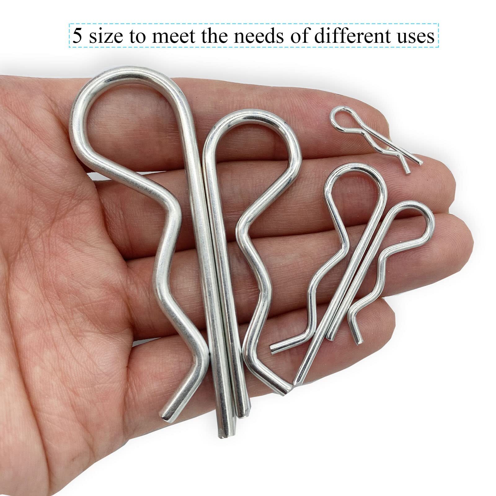 60 Pcs Hitch Pin Clip R Clips Retaining Pins Tractor Cotter Pin Hair Pin Assortm
