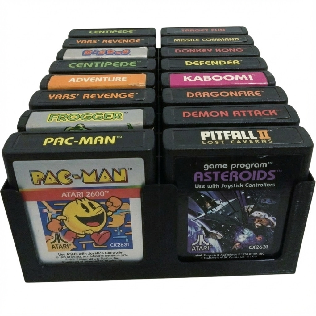 Vintage Atari 2600 Cartridge Holder Storage Rack Stand Holds 16 Games