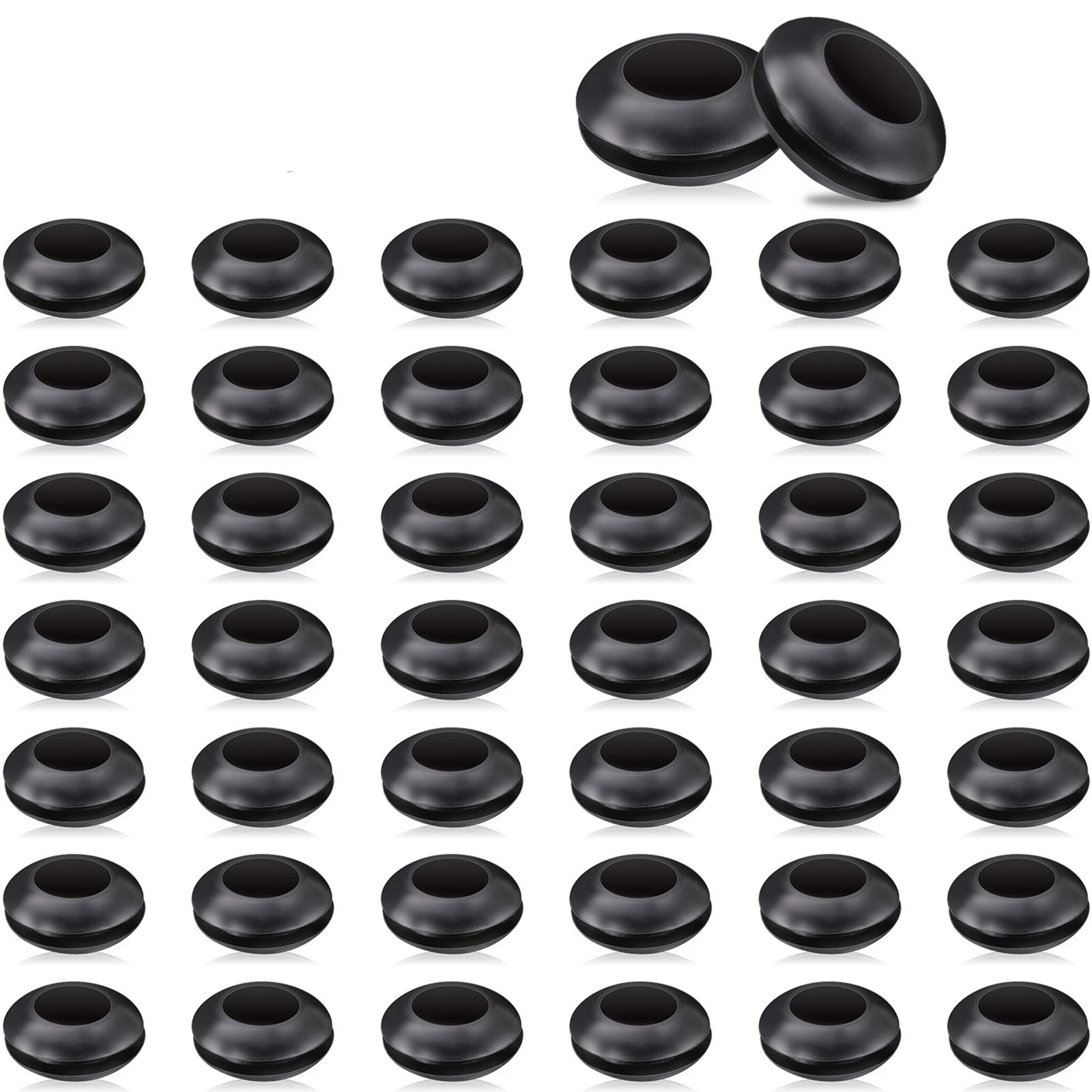 Mudder 50 Packs Airlock Grommet, Fermenter Lid Rubber for Black