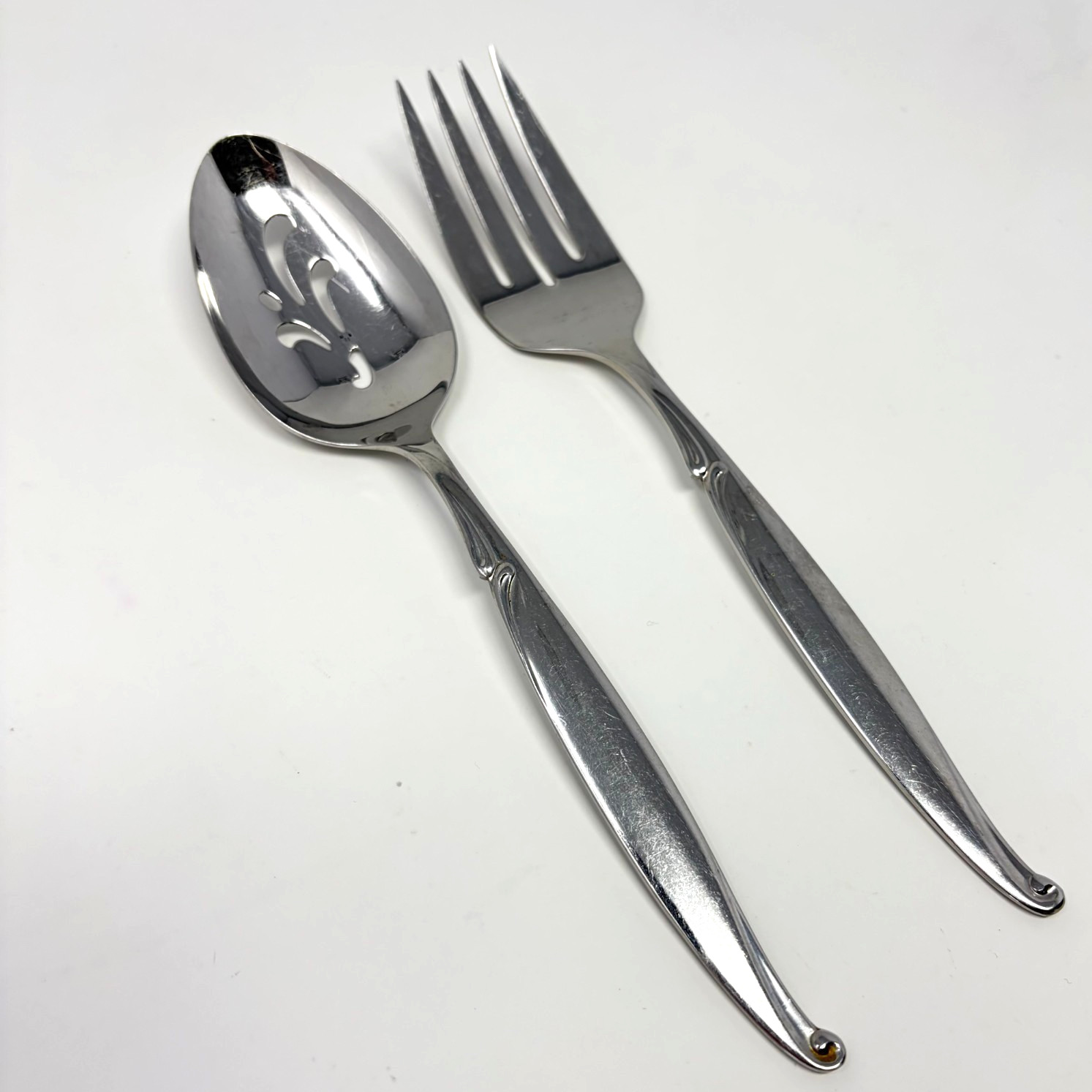 Community Stainless Flatware DRIFTWOOD Pierced Serving Spoon & Cold Meat Fork