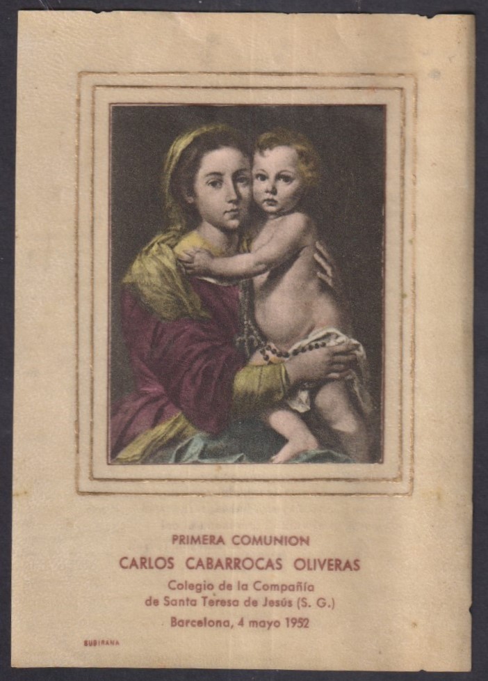 Holy card antique of Virgin del Rosario santino image pieuses estampa