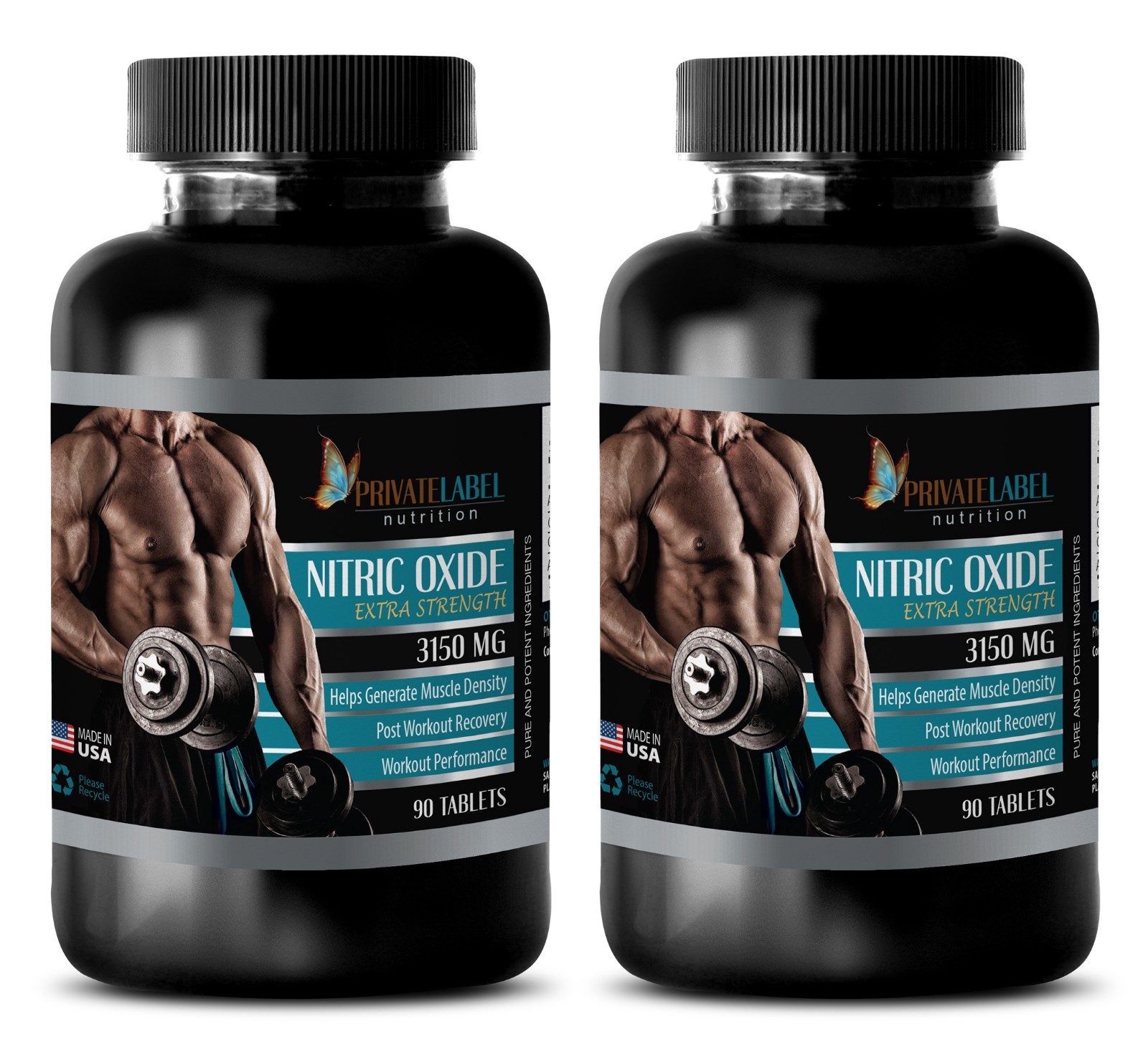 Nitric Oxide 3150mg - Serious Mass Gainer - 2 Bottles 180 Tablets