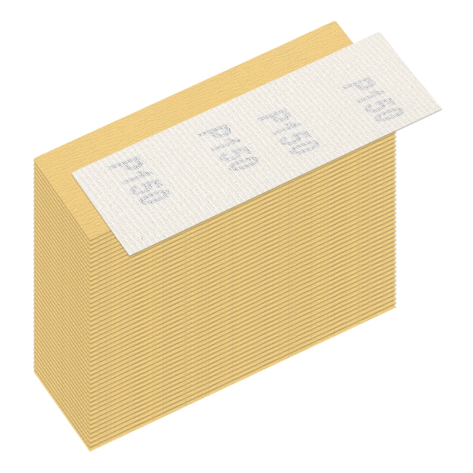 50 Pcs 150 Grit Dry Sandpapers, 1.2 x 3.5 Inch Sand Papers, Gold