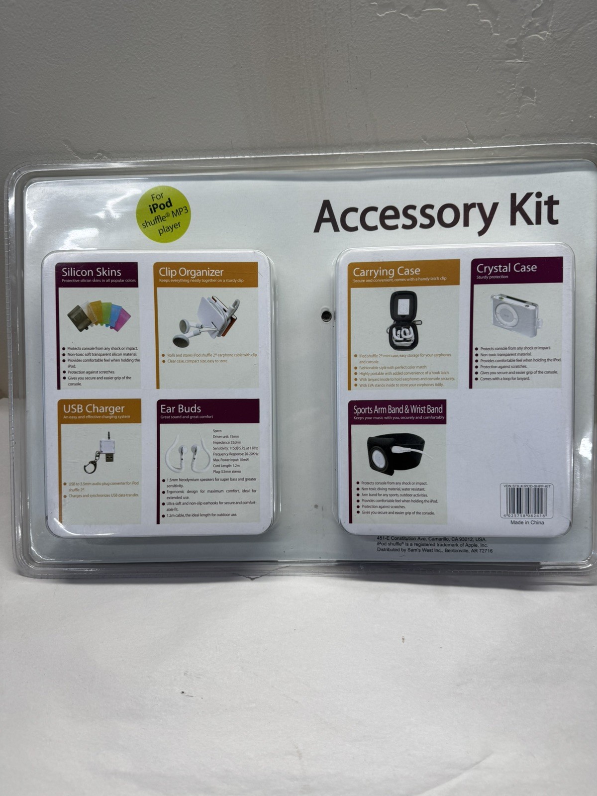 Apple iPod 2nd Generation Shuffle Accessory Kit Carry Covers Exercise Arm Band