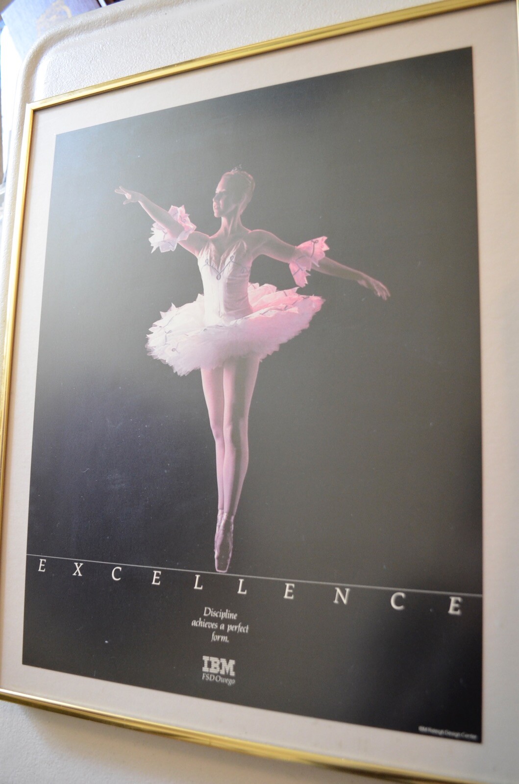 IBM Owego New York Ballerina Advertising Promo Art Framed Photo Vintage Computer