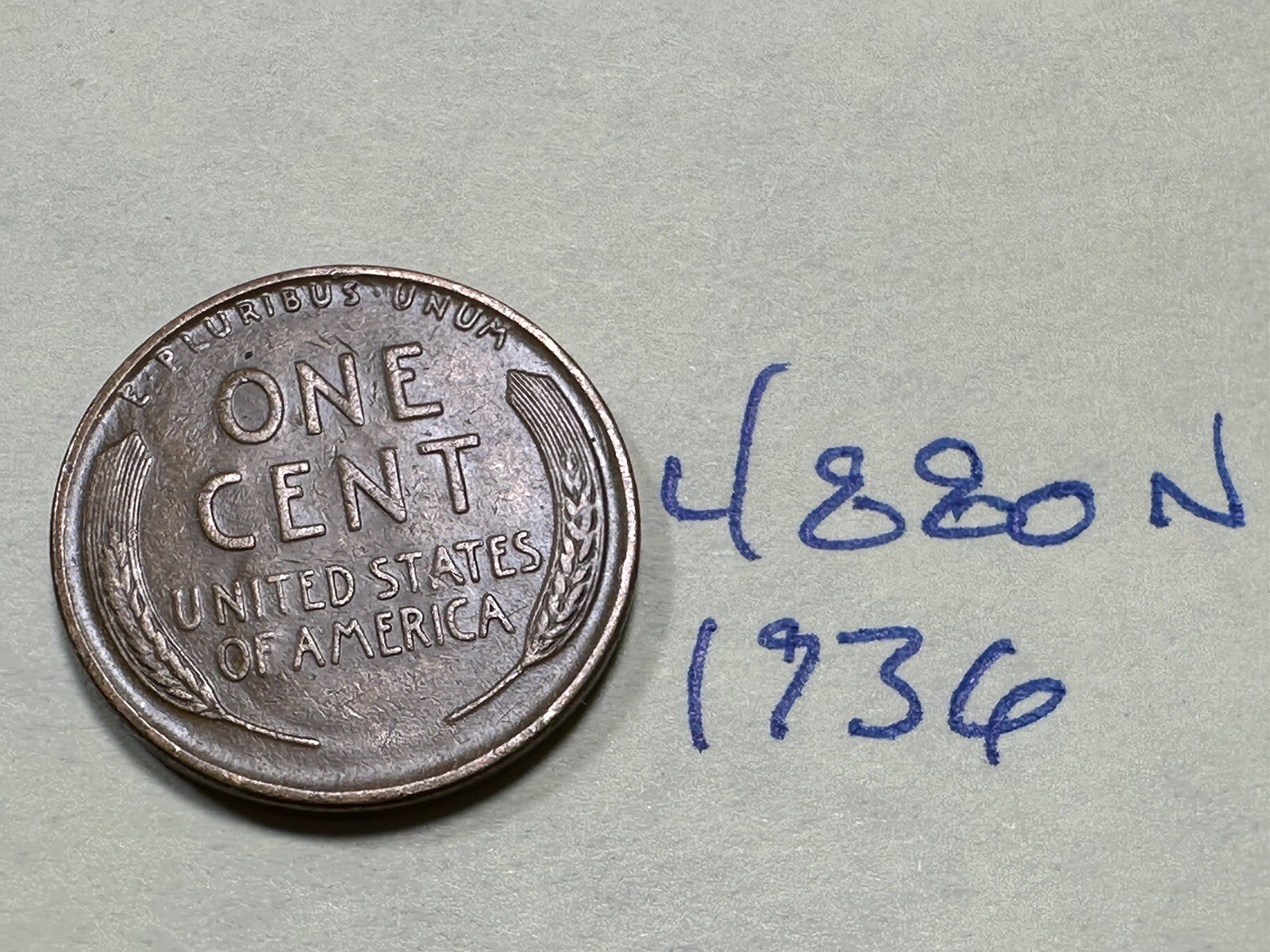 1936 Lincoln Wheat Cent Penny 4880N