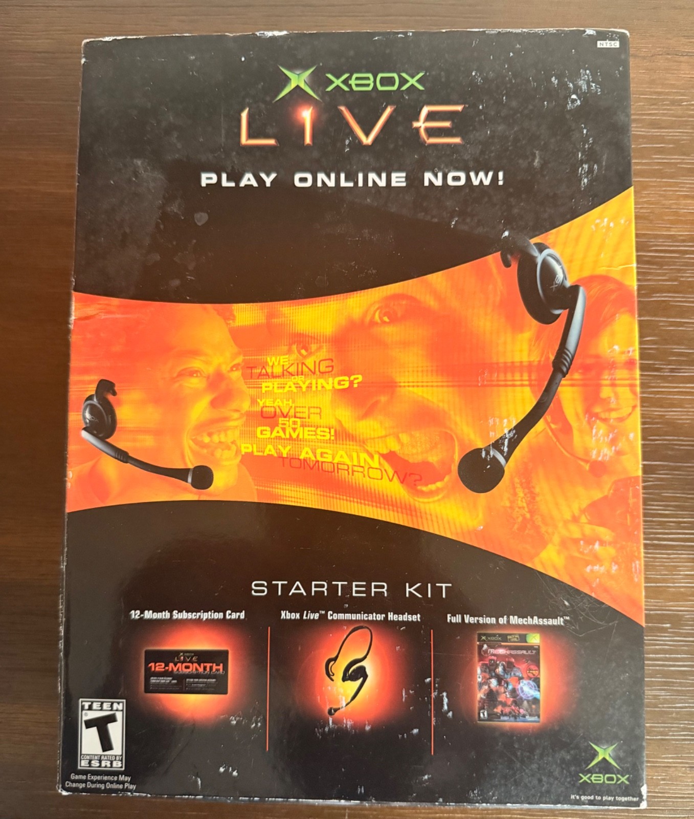 RARE VTG Original Xbox Live Starter Kit w/ Headset  (SEALED) box is not perfect