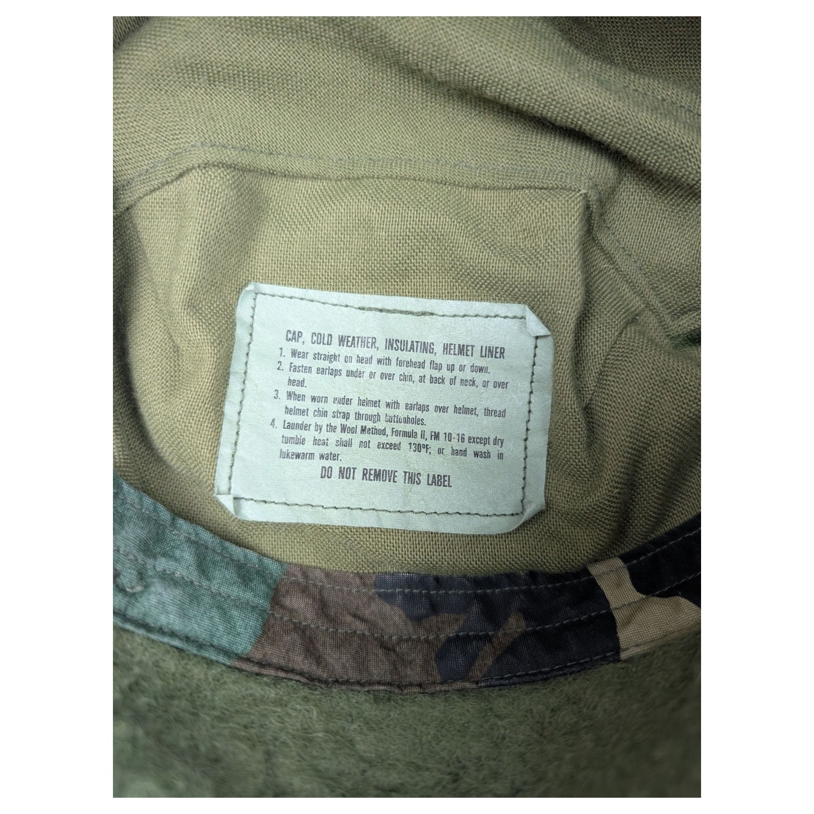 US Military Woodland Camouflage Cap Cold Weather Insulating Helmet Liner 7 1/4