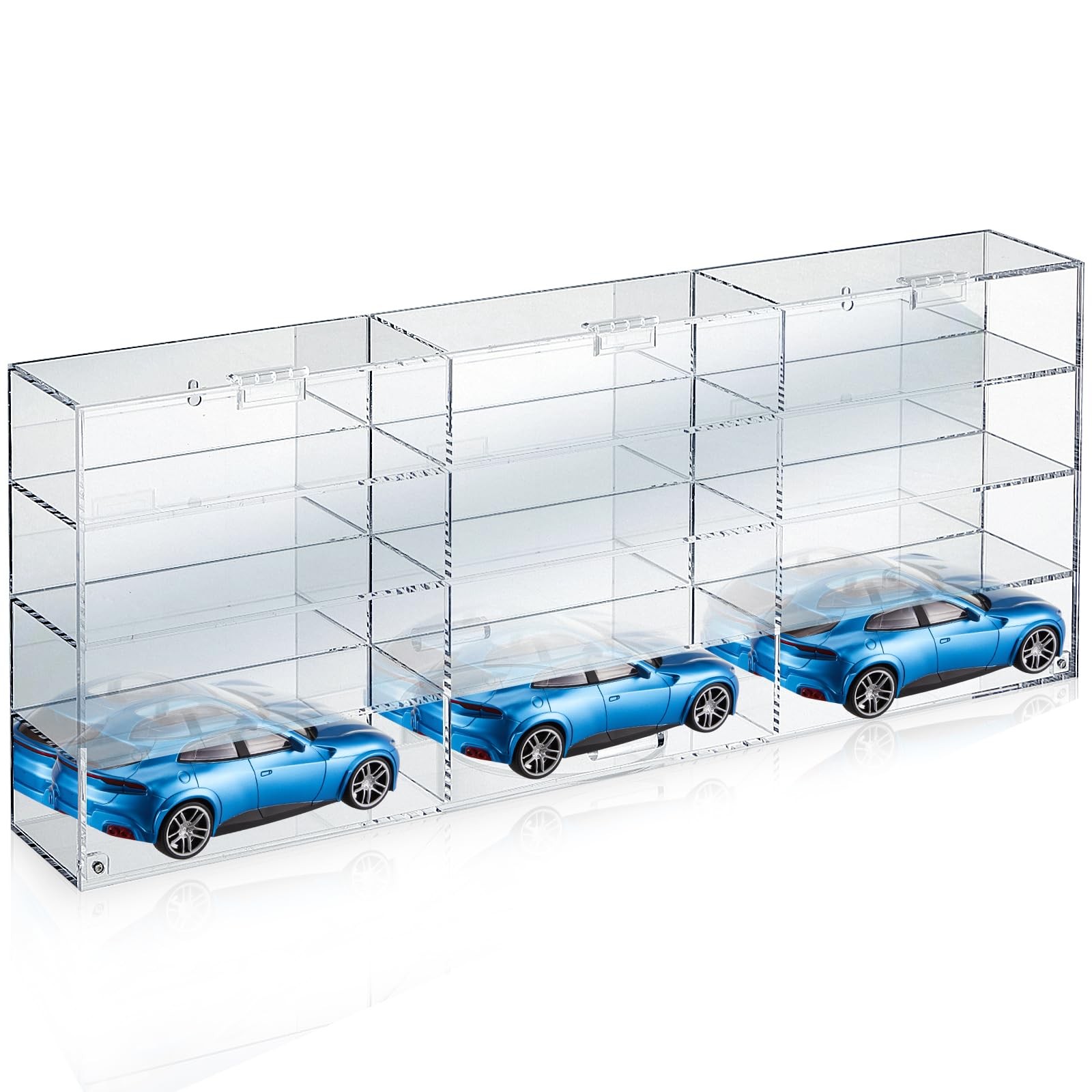 Clear Acrylic Toy Car Display Case 1: 24 Scale Diecast Display Box Wall Mount...
