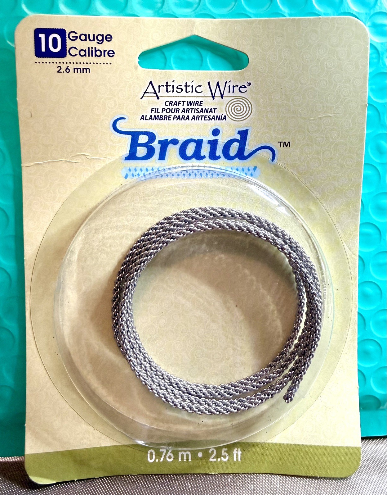 Artistic Wire Braid 10 Gauge 2.6mm Stainless Steel Craft Wire 2.5 Ft Long