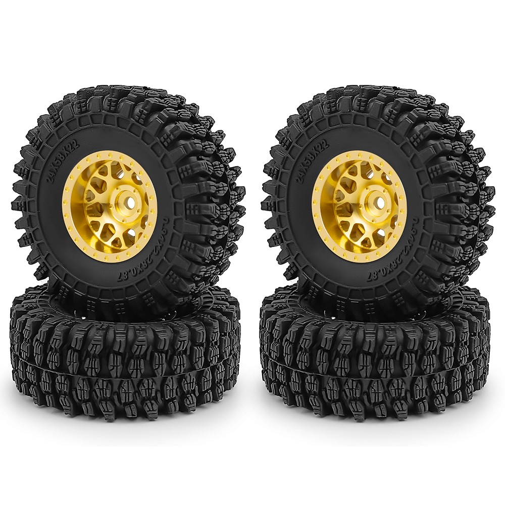 1.0 RC Wheel & Tires for 1/18 TRX4M SCX24 C10 JLU Deadbolt Bronco FCX24 RC Car