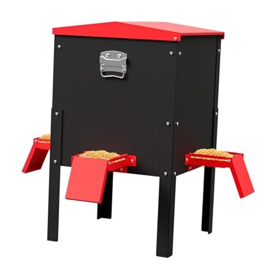 Waterproof Deer Feeder 100 lbs Capacity, Rust-Resistant Freestanding Deer