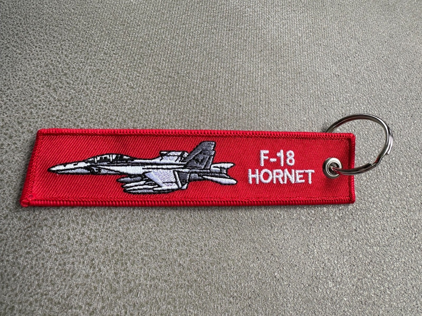 F-18 Hornet embroidered keychain