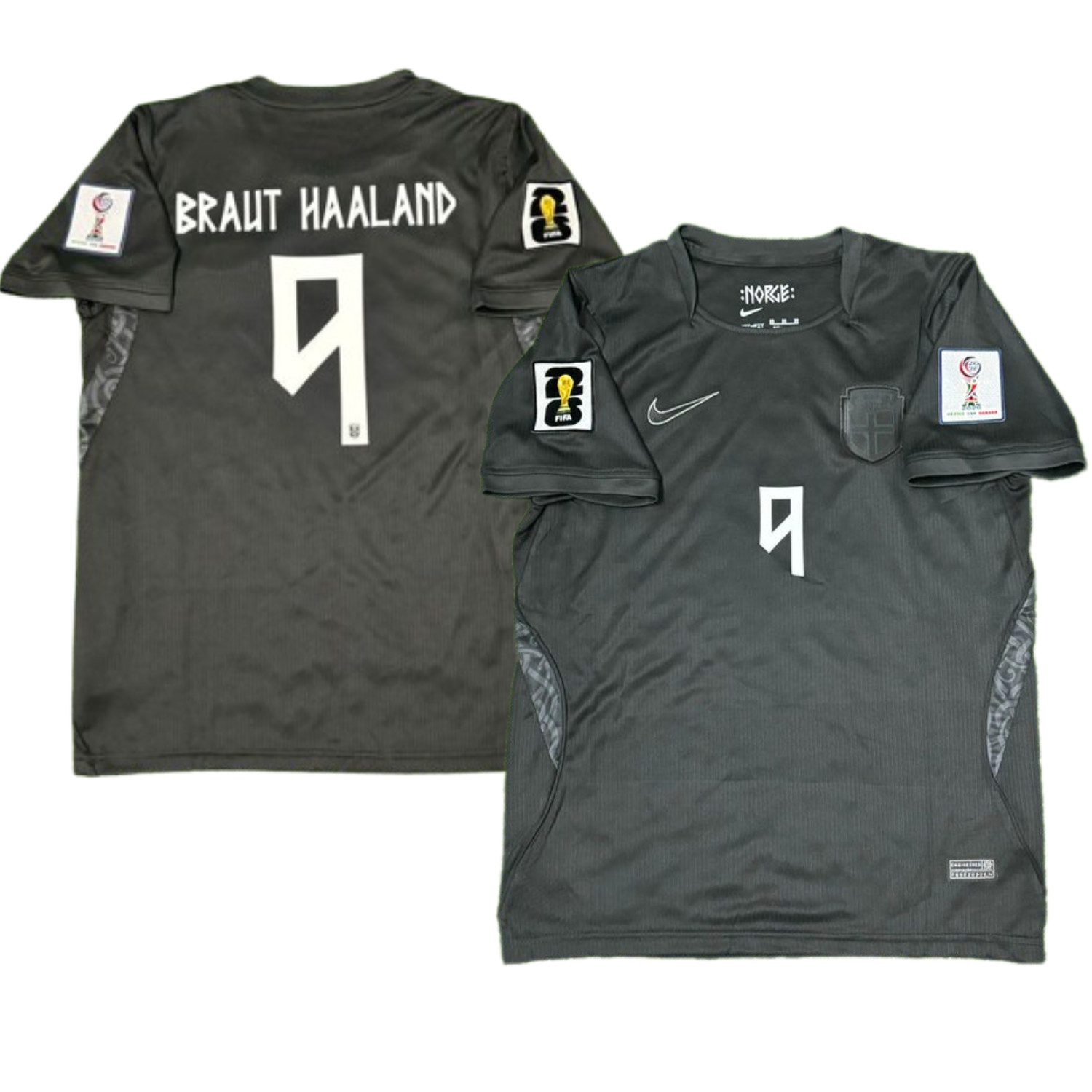 Braut #9 Haaland Norway 2026 Away MEN Jersey Black