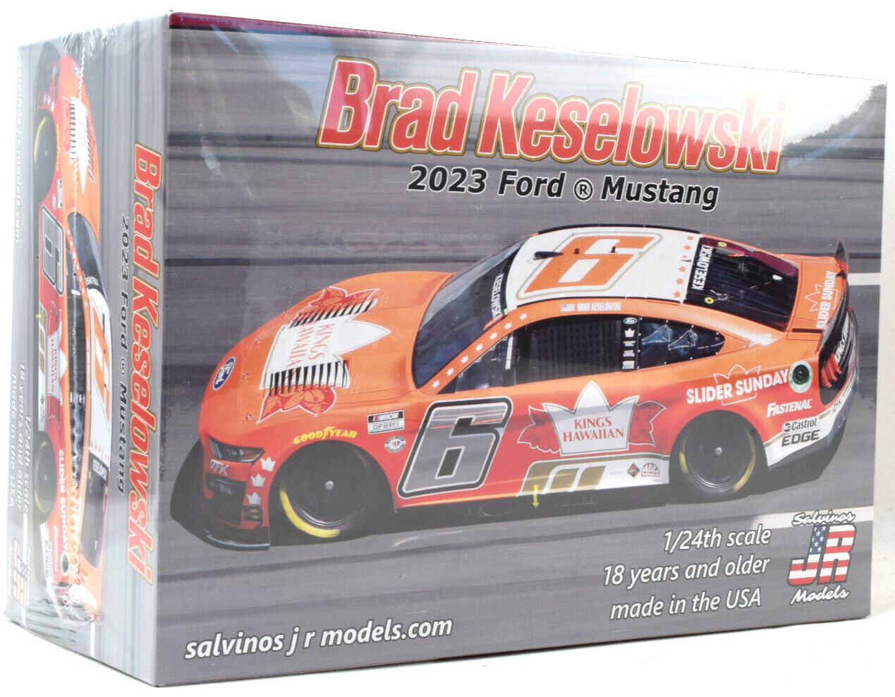 Salvinos JR Models "King's Hawaiian" Brad Keselowski 2023 Ford Mustang 1/24 Kit