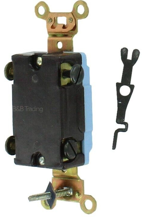 LEVITON 1102-L DOUBLE POLE LOCKING 120/277V AC QUIET SWITCH - BROWN