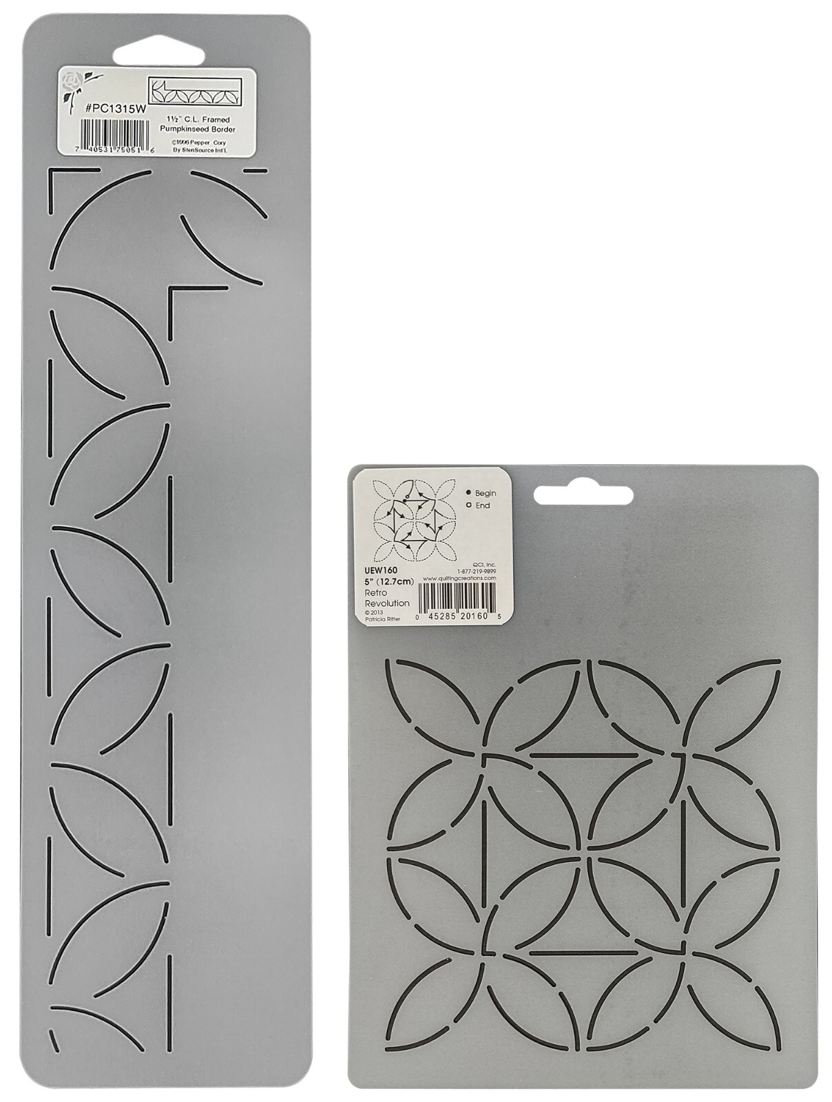 Quilting Stencils Framed Petal Border & Floral Block Design Quilters Stencil Set
