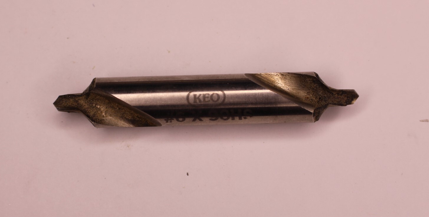 Combo Drill & Countersink: #6, 1/2″ Body Dia, High Speed Steel USED 3" OAL 7/32"