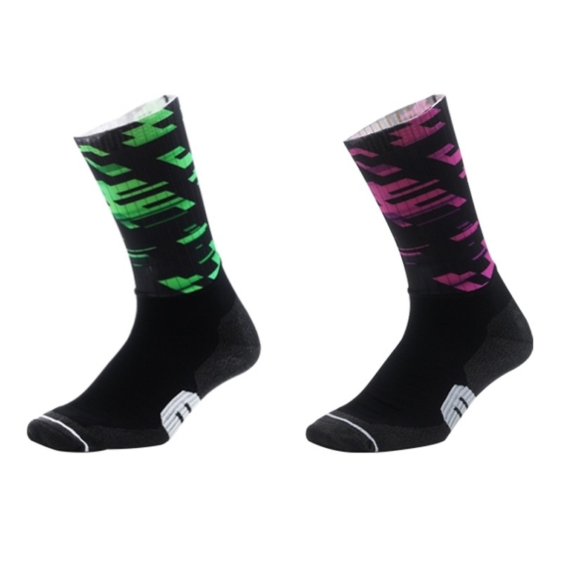 2Pairs Cycling Socks Riding Bicycle Bike Sports Ankle Socks XC MTB Pink Green