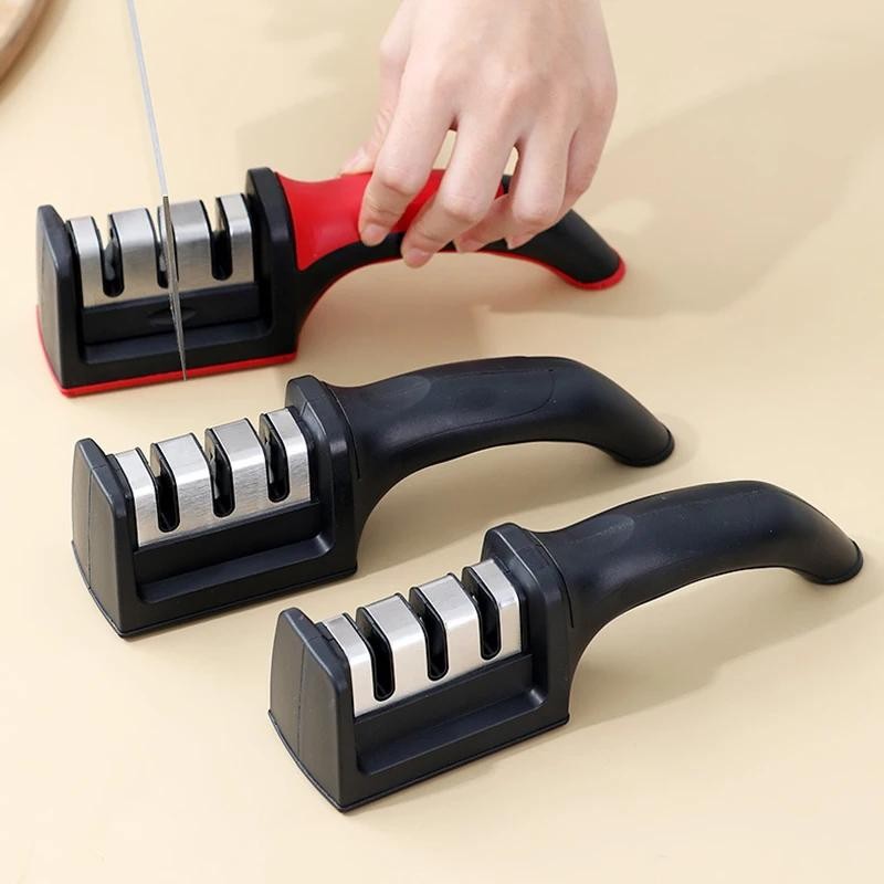 Professional 3 Stage Knife Sharpener Tool Fast Blade Sharpening Anti-slip Kitche