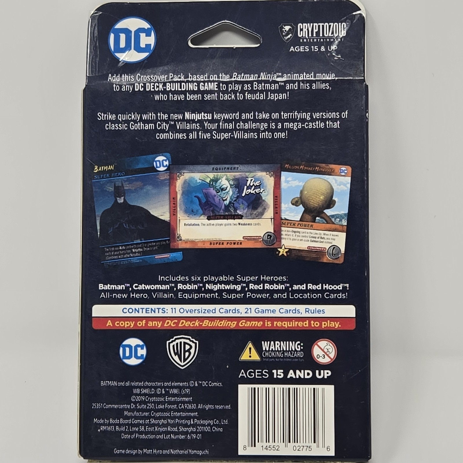 RARE Sealed DC Deck-Building Game Batman Ninja Crossover Pack 8 Cryptozoic