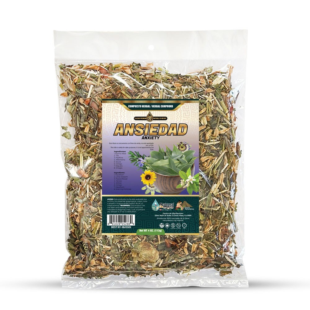 Ansiedad Compuesto Te Herbal 4 oz. Anxiety Herbal Tea 4 Oz. Natural de Mexico