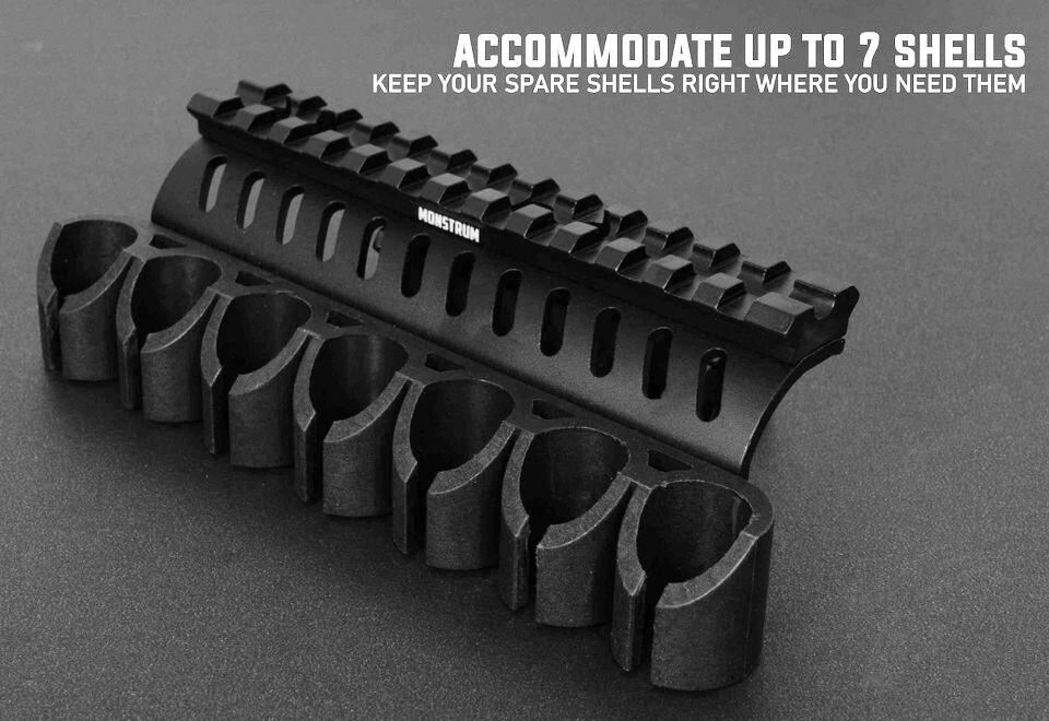 Side Saddle Shell Holder with Picatinny Rail for Mossberg 500 590 20 Gauge Pump