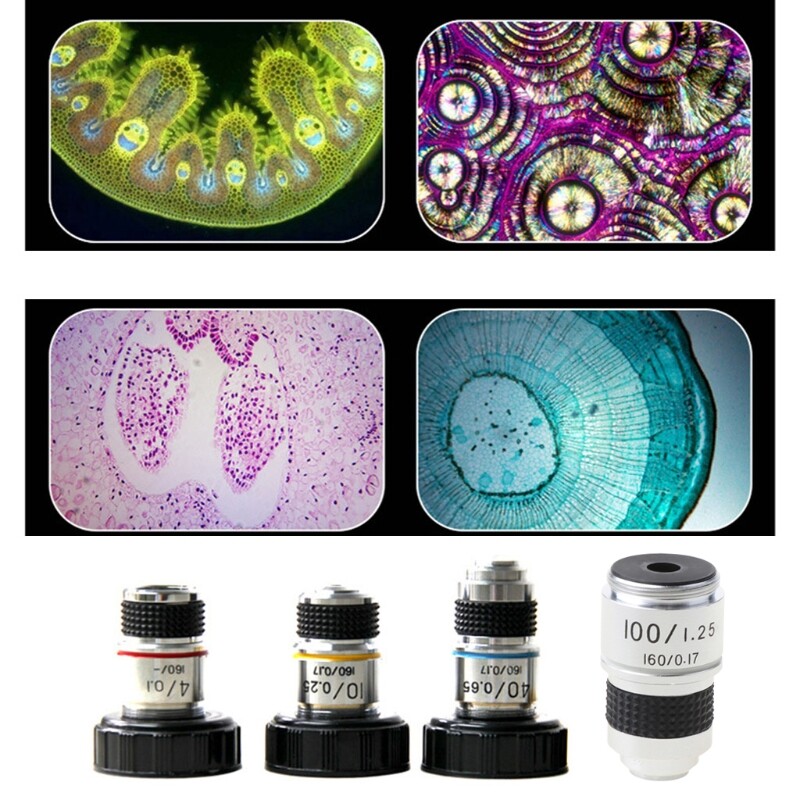 10X 40X 100X Microscope Objective Lens Achromatic Microscope Parts Microscope