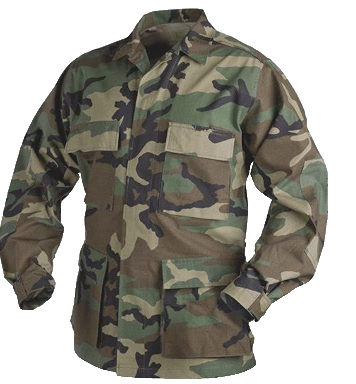 Terry Manufacturing Co 100% Cotton Ripstop BDU Coat Woodland X-Small X-Short NWT
