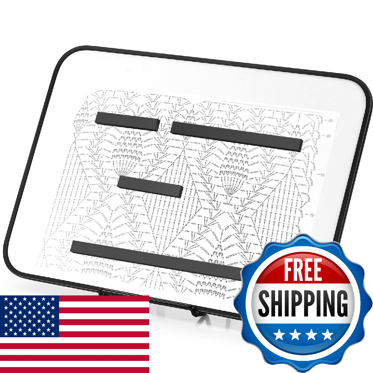 Flutesan 11 x 14 Inches Knitting Pattern Holder with 4 Replacement Magnets Knitt