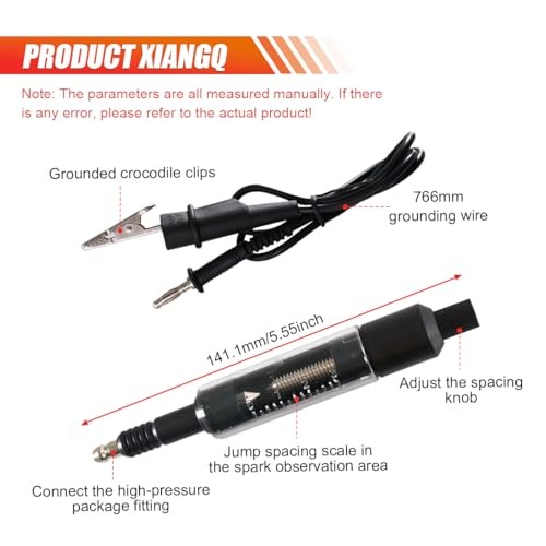Car Spark Plug Tester Tool, Adjustable Spark Plug Diagnostic Tool with Cable,