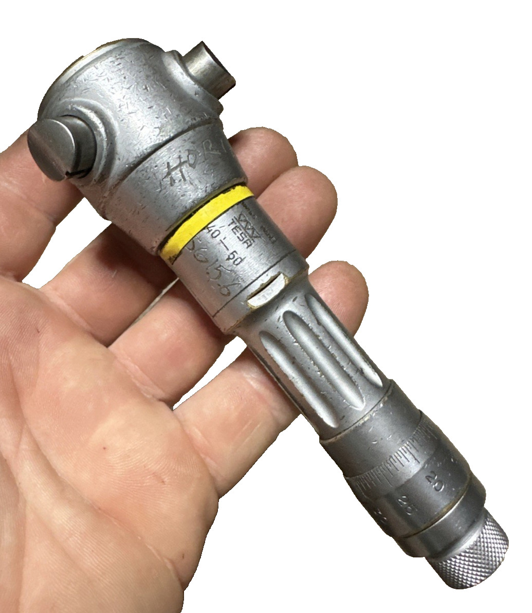 Tesa Swiss 40-50mm Internal Bore Micrometer Tri-Mike Cylinder Machinist Tool