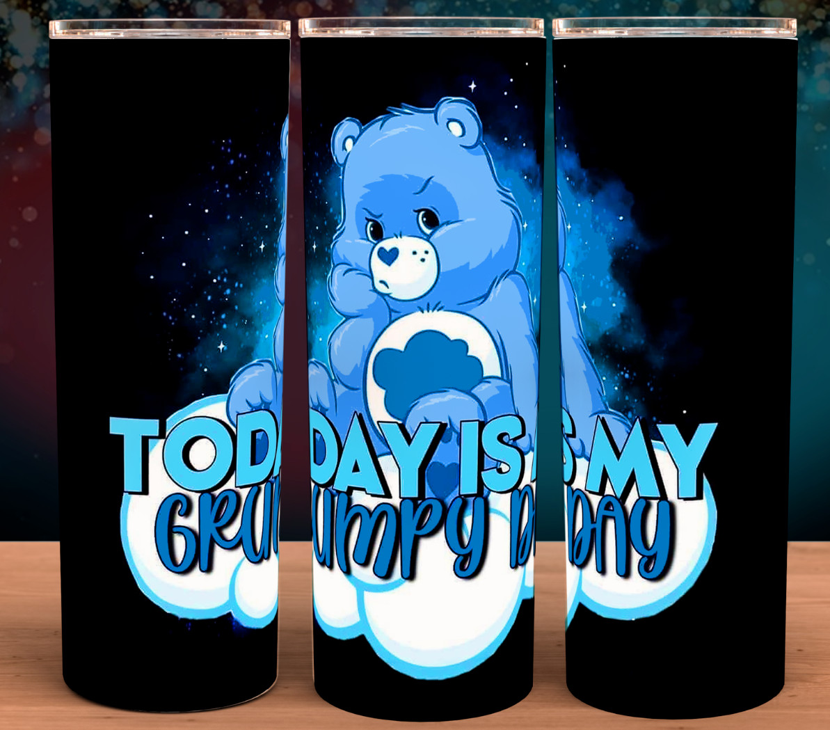 Today is my Grumpy Day Blue Care Bear Coffee Cup Mug Tumbler