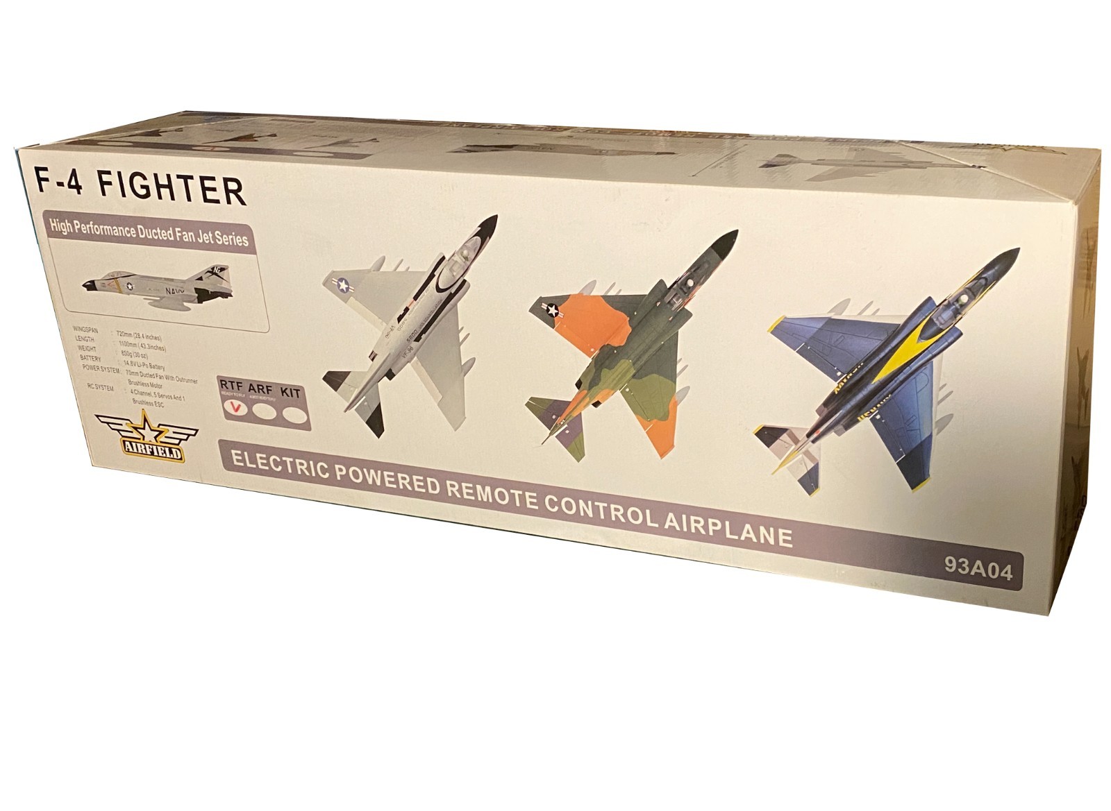 Airfield/FMS F-4 Phantom 70mm RC JET Green Orange Camo RTF NO Battery New In Box