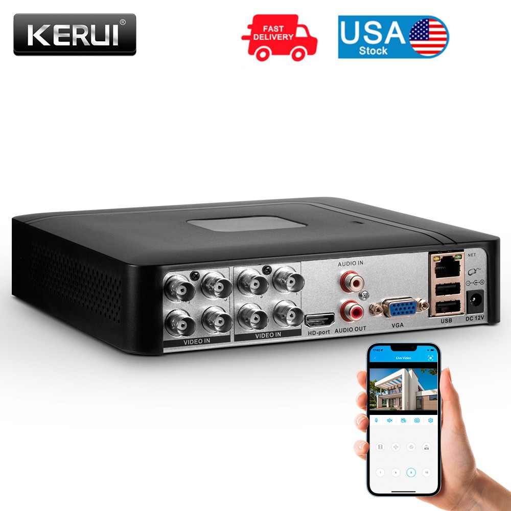 KERUI 5IN1 HD 5MP 8CH DVR CCTV Video Recorder for Security Camera System H.264+