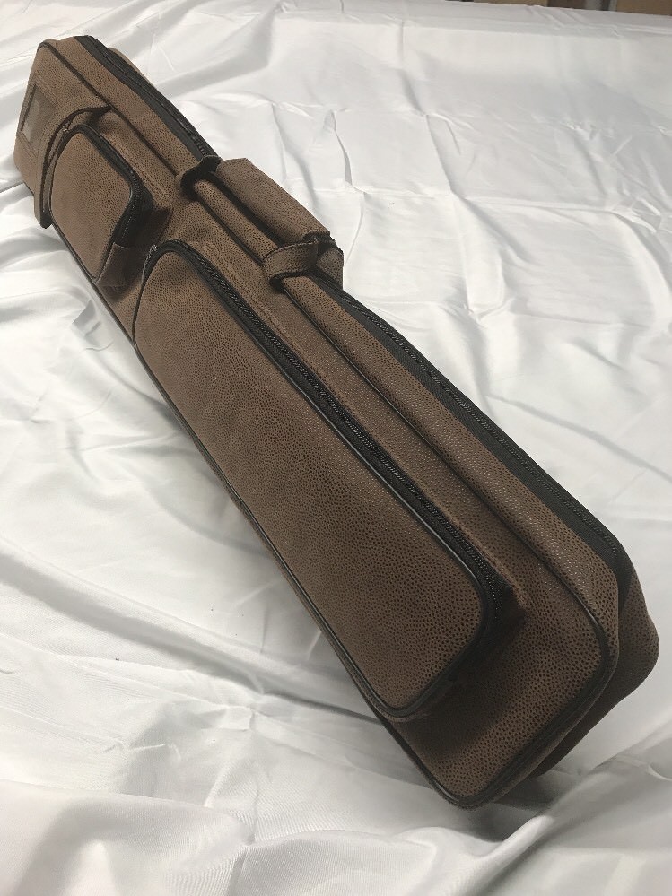 J&J Brown Angora Soft Sided 4 Butt 8 Shaft Cue Case 4x8 Butterfly Style