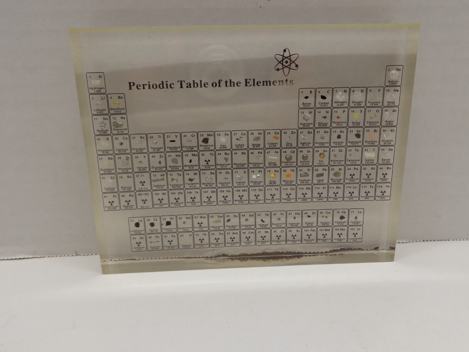 Periodic Table Of The Elements, Acrylic, 6"x4"x2" with samples, NIB