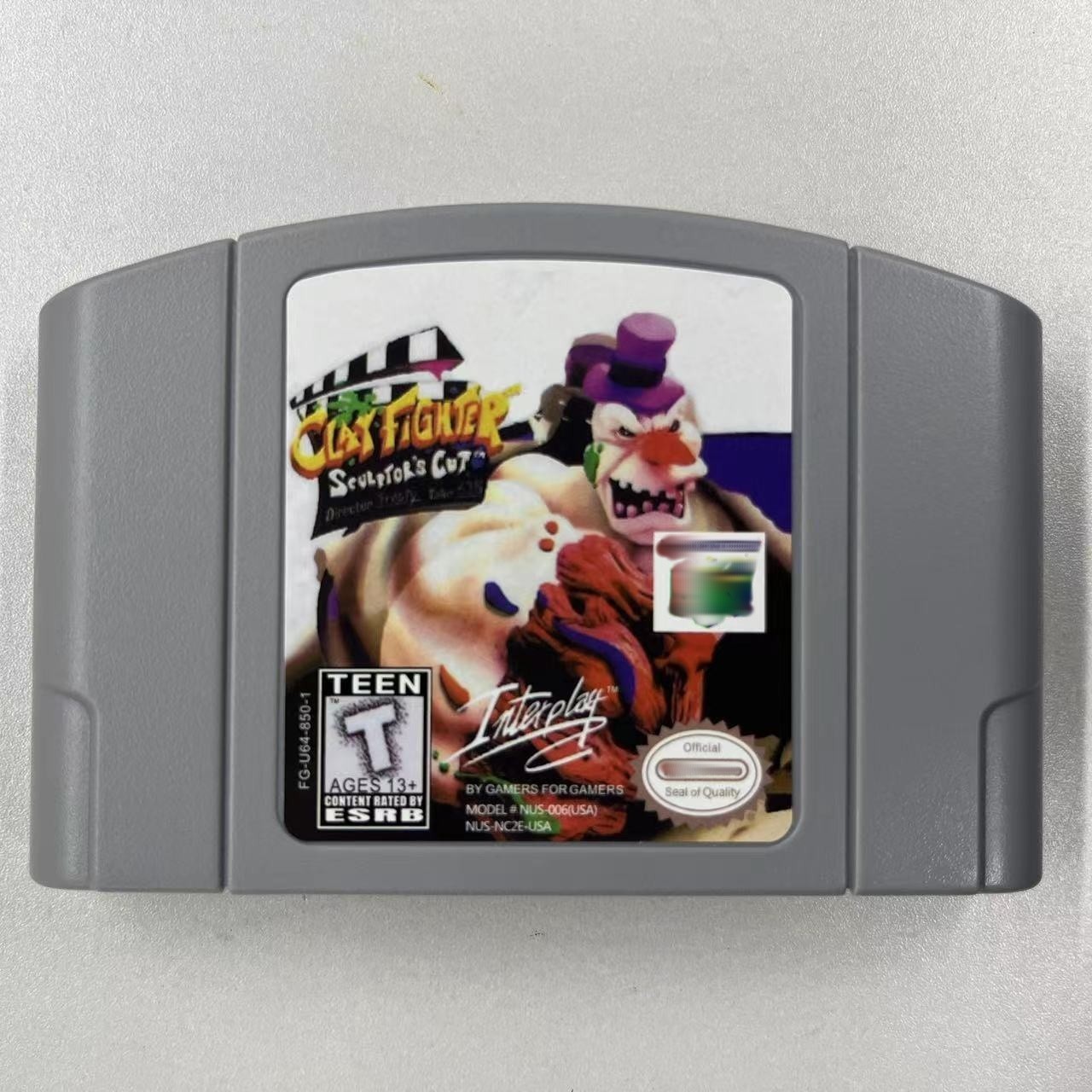 Clay Fighter -sculptors Cut Game Cart NTSC-U USA Retro Rare Fighting Game Card