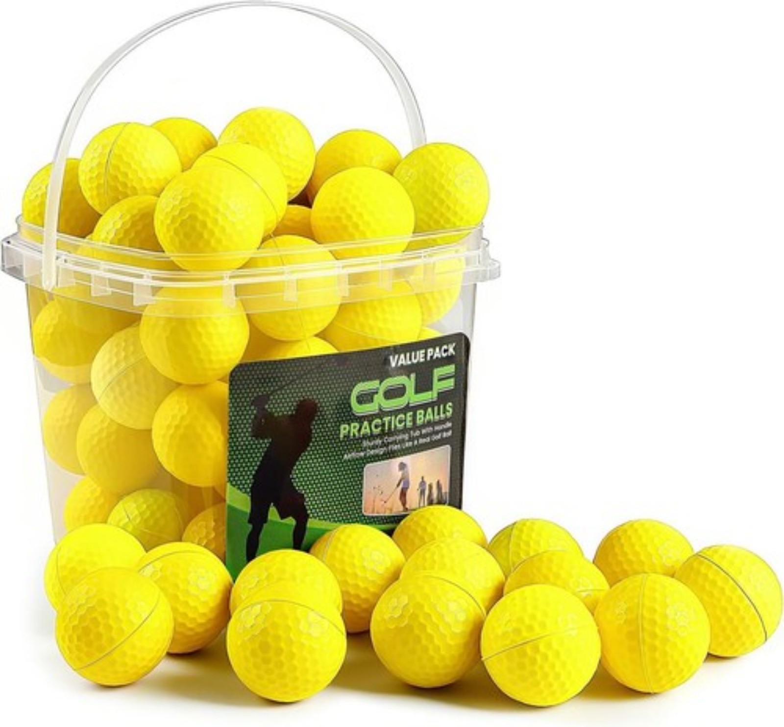50 Pc Sport Feel Bucket with Flight Foam Practice Realistic Balls