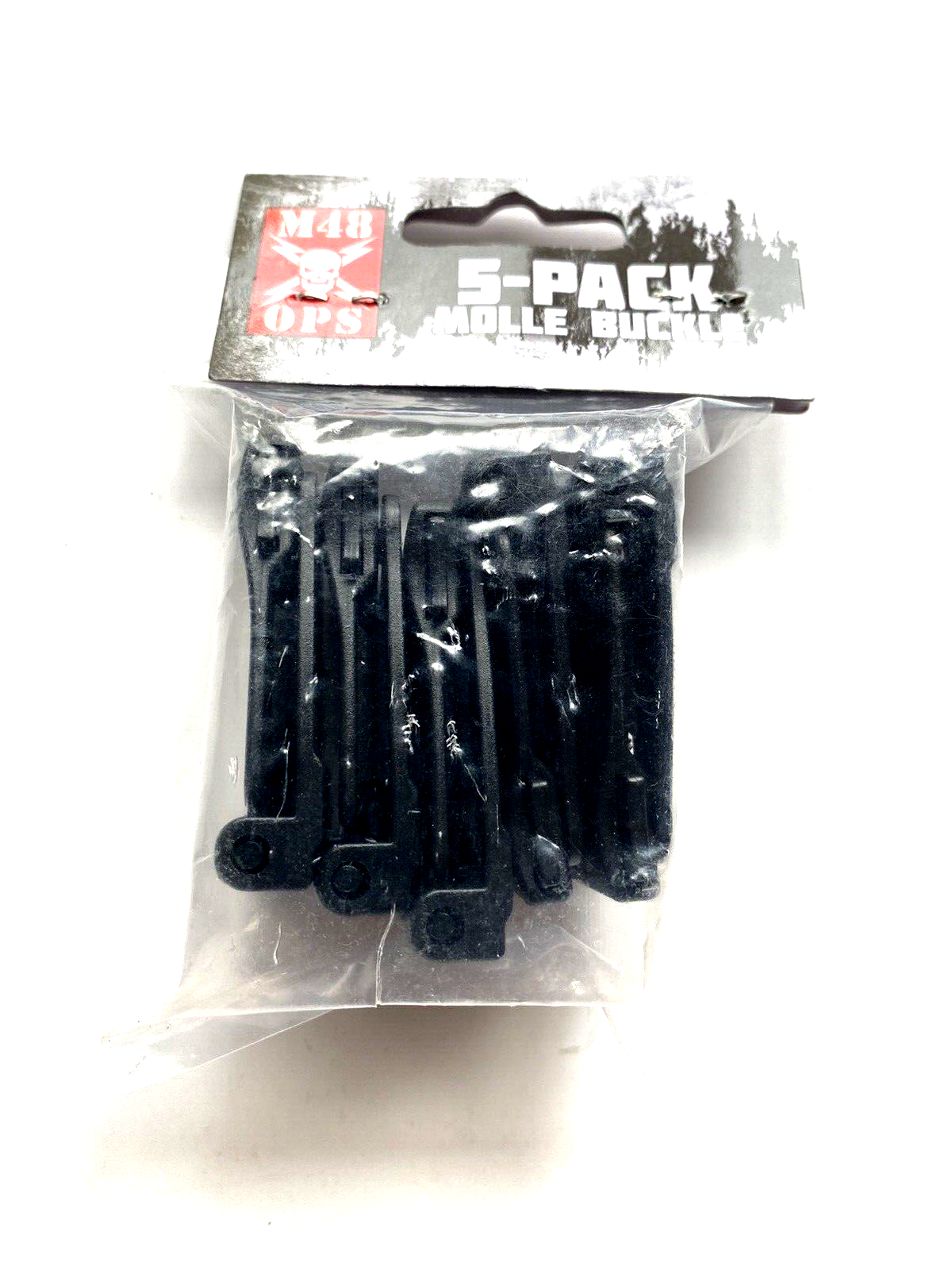 M48 MOLLE WEBBING CONNECTING BUCKLE CLIP - 5 Pack - MG087 Black