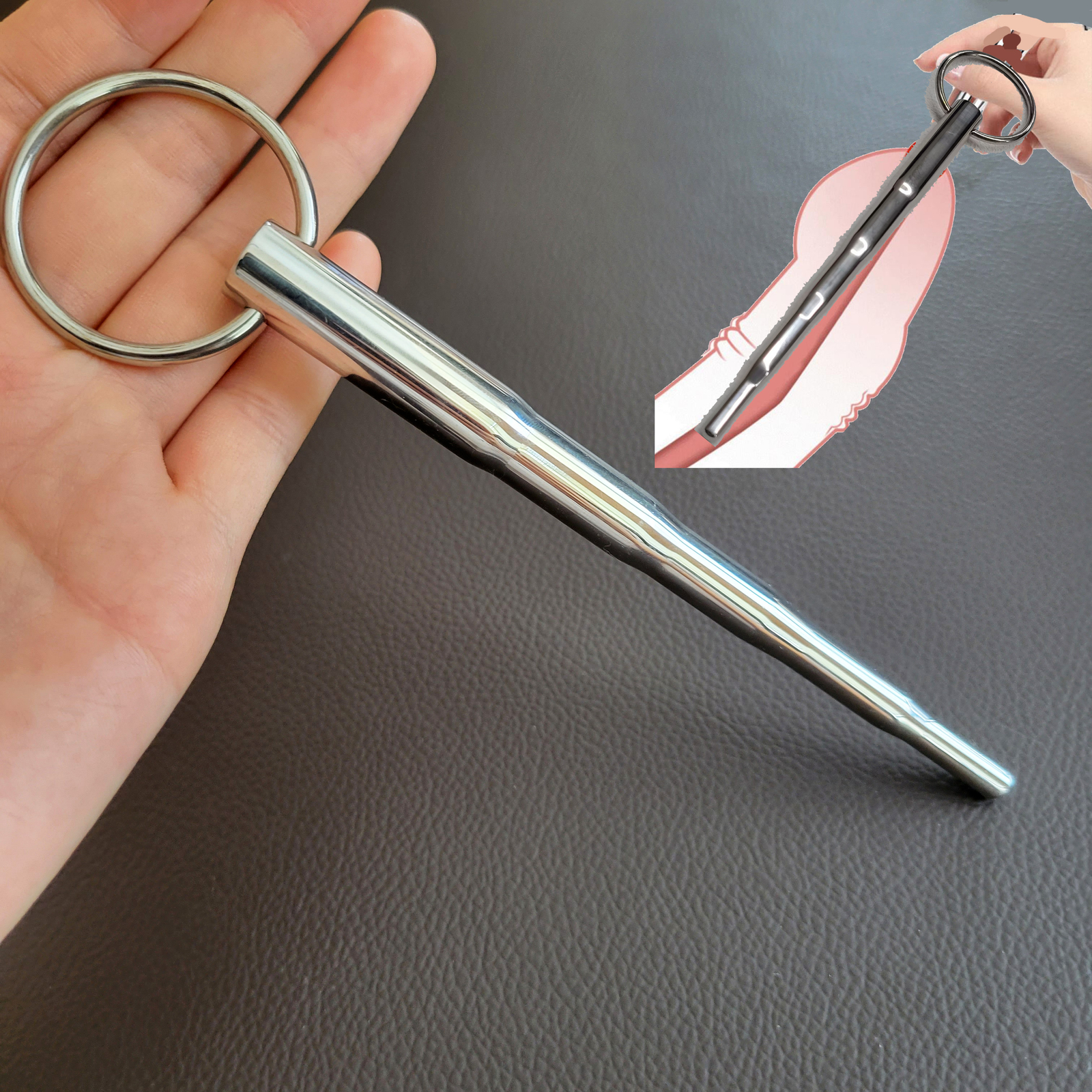 Male Stretcher Plug Stainless Steel bondage Sounding ring insertPlug