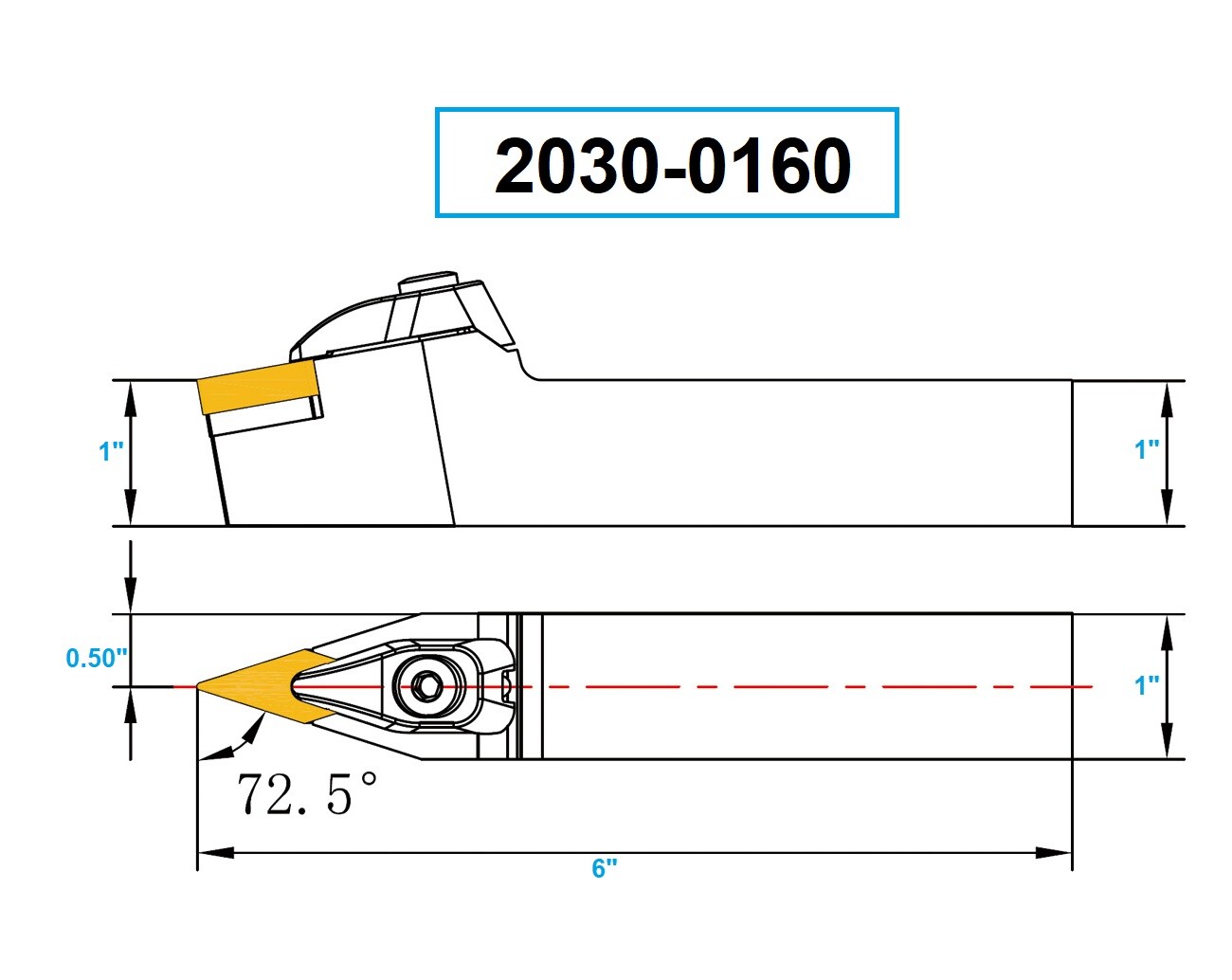 MVVNN 16-3D TURNING TOOL HOLDER - NEW RIGID CLAMP DESIGN (2030-0160)