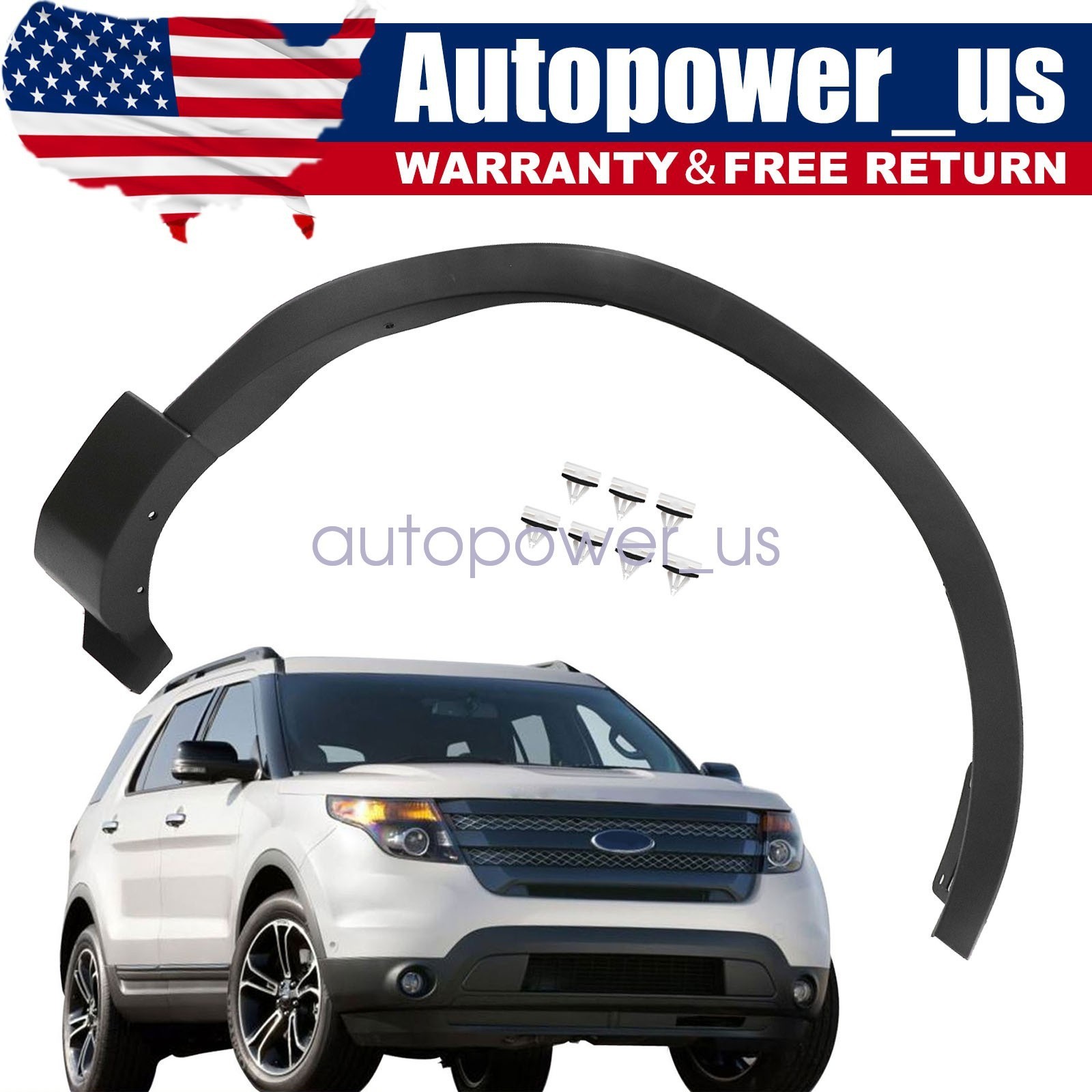 For 2016-19 Ford Explorer Front Fender Flares Wheel Trim Moulding Passenger Side