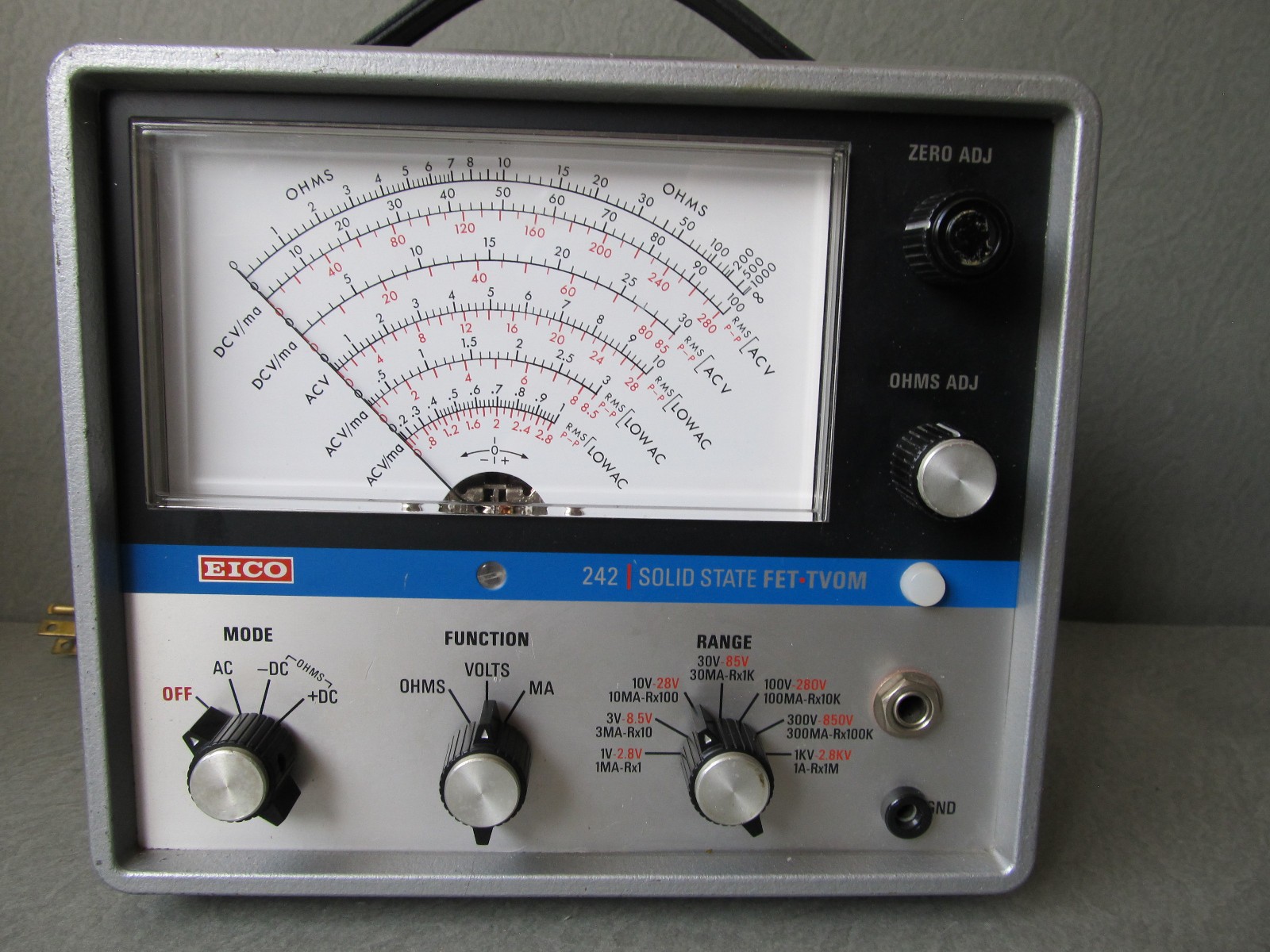 Vintage Eico 242 Solid State FET - TVOM Multimeter w/Probe ***Pls Read
